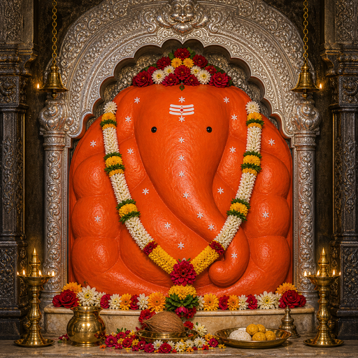 श्री सिद्धिविनायक (गणपती / गजानन) — उजव्या सोंडेची स्वयंभू मूर्ती