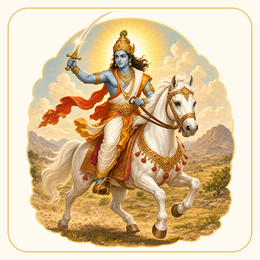 भगवान विष्णूचा कल्की अवतार — दशावतारांतील दहावा व अंतिम अवतार; परंपरेनुसार अद्याप प्रकट न झालेला, भविष्यातील/भाकीत-केलेला अवतार