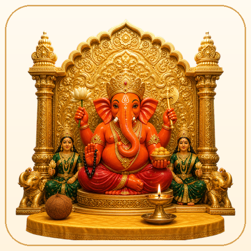 श्री सिद्धिविनायक (गणपती) — उजव्या सोंडेची काळ्या पाषाणातील एकाश्म मूर्ती